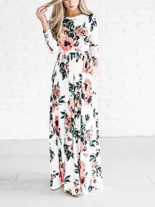 In Bloom Floral Print Maxi Dress