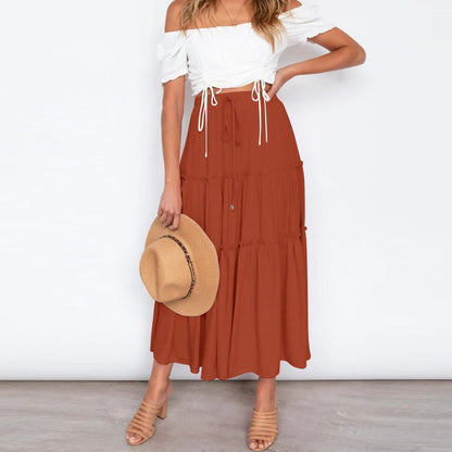 Solid Casual Beach Party Skirt