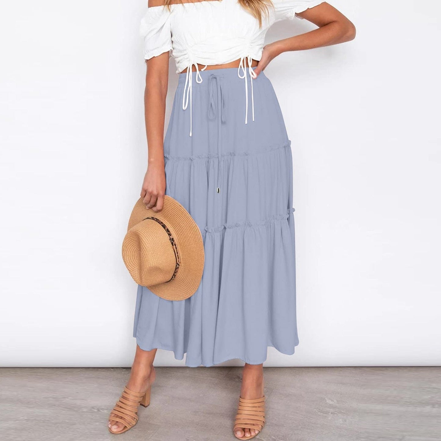 Solid Casual Beach Party Skirt