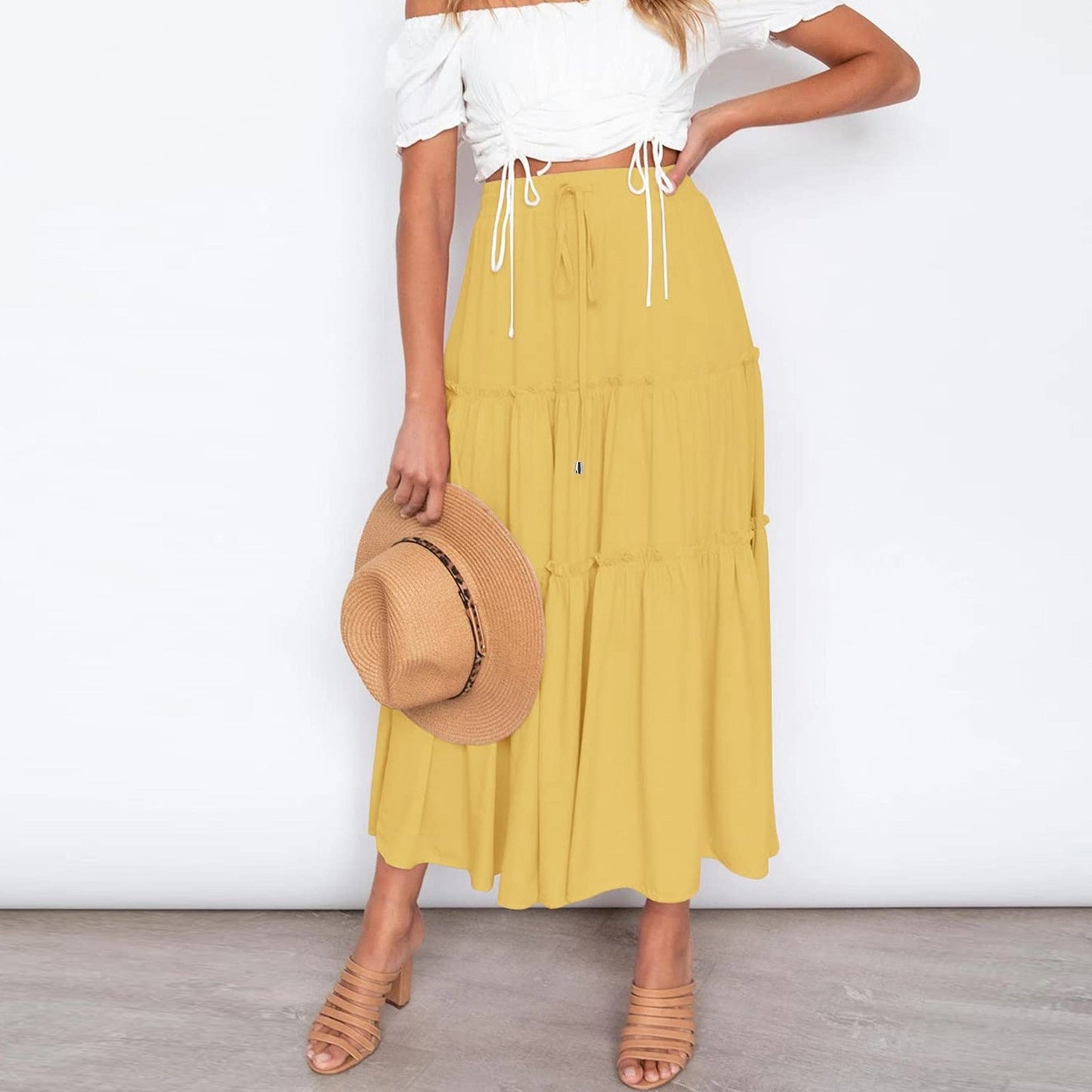 Solid Casual Beach Party Skirt