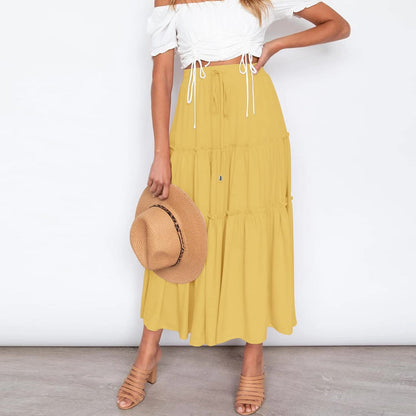 Solid Casual Beach Party Skirt