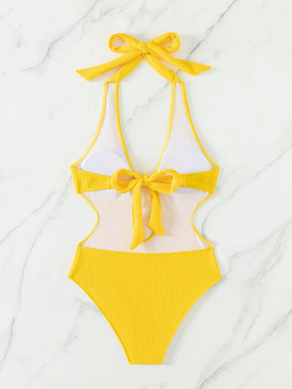 One-Piece Female Beachwear Basic Swimsuit