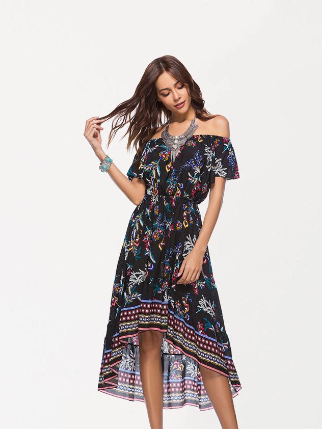 Doing It Right Floral Off Shoulder Midi Dress