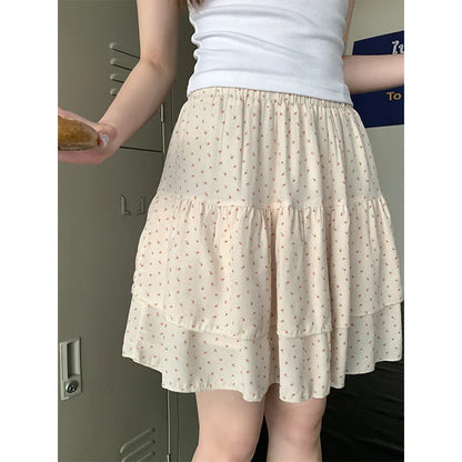 SMLSummer Floral Pleated Mini Skirts