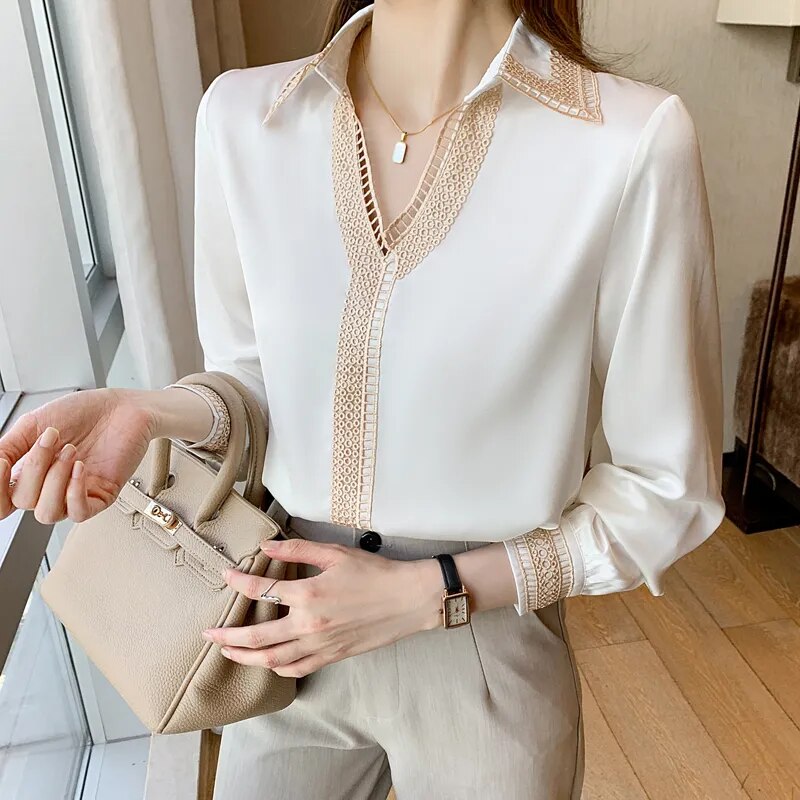 V-Neck Chiffon Blouse