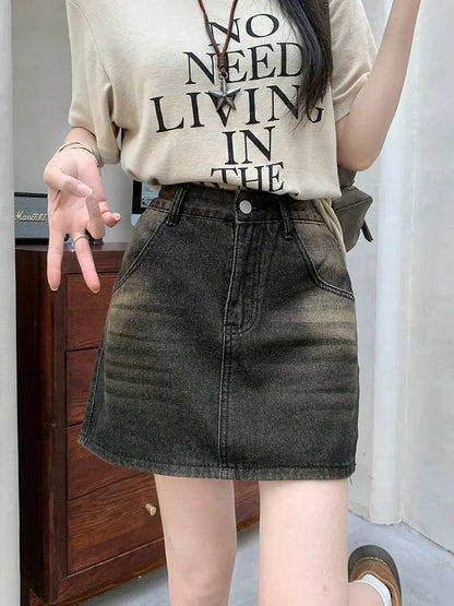 Y2k Summer Short Denim A-line Mini Skirt