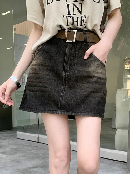 Y2k Summer Short Denim A-line Mini Skirt