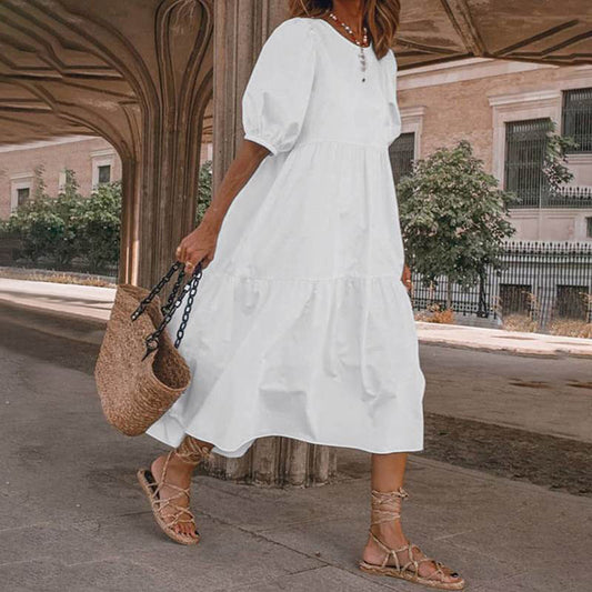 Loose Linen Casual Sundress Vestido