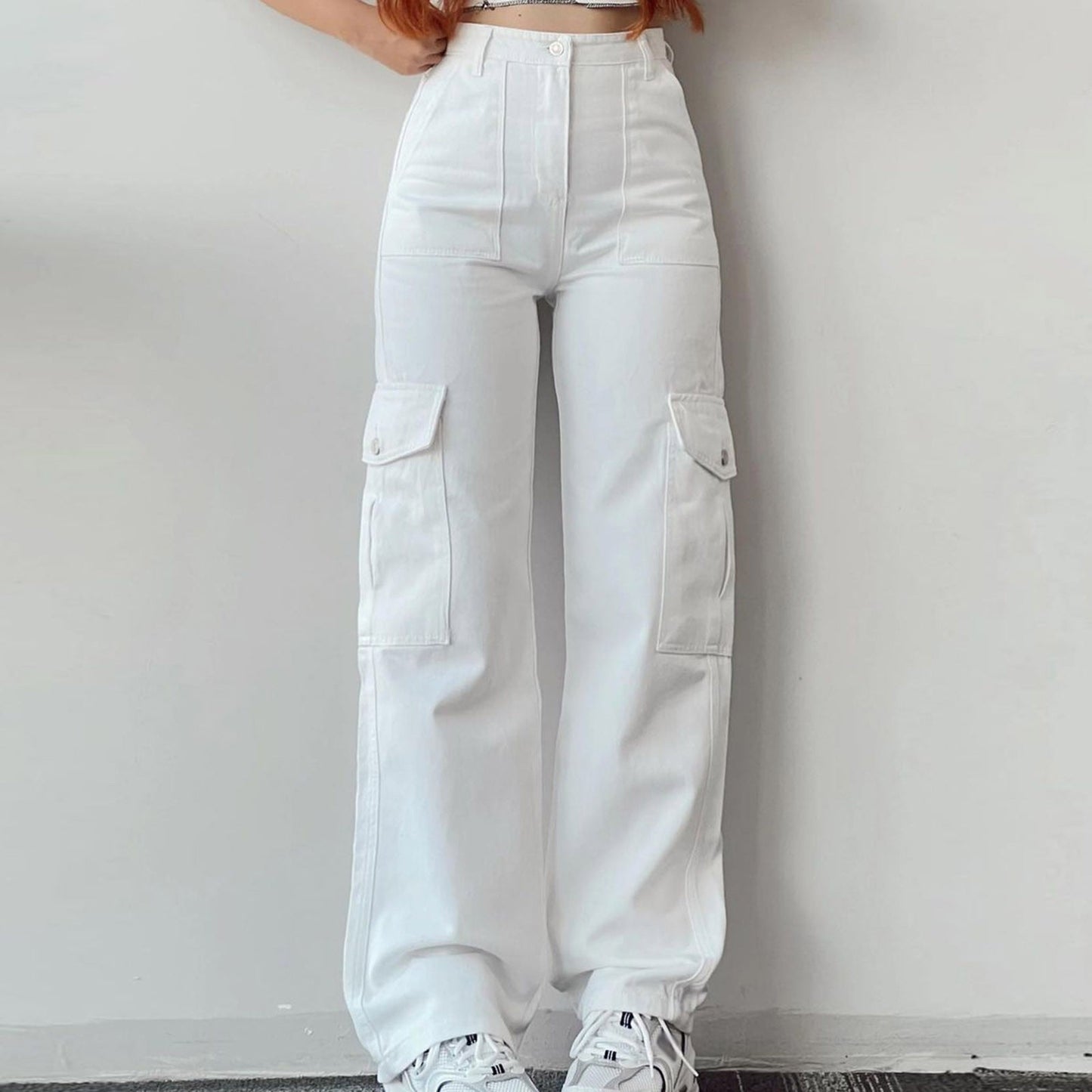 Casual Solid Wide Leg Sweatpants Trousers