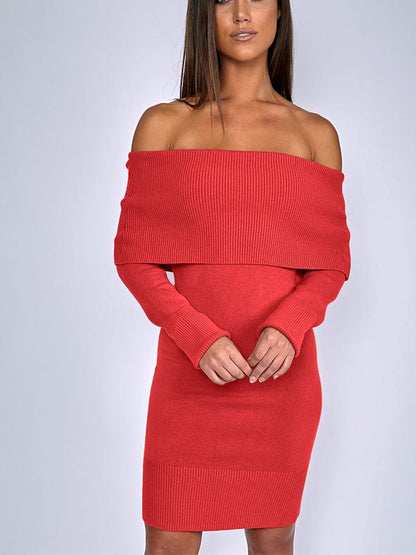 Chelsea Ribbed Knit Bodycon Sweater Dress