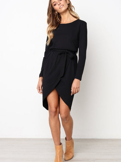 Cocktail Hour Boat Neck High-Low Dress