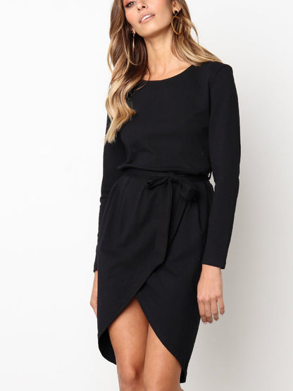 Cocktail Hour Boat Neck High-Low Dress
