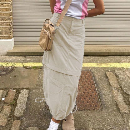 Hippie Streetwear Grey Midi Skirt