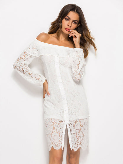 Dream Girl Off-The-Shoulder Lace Dress