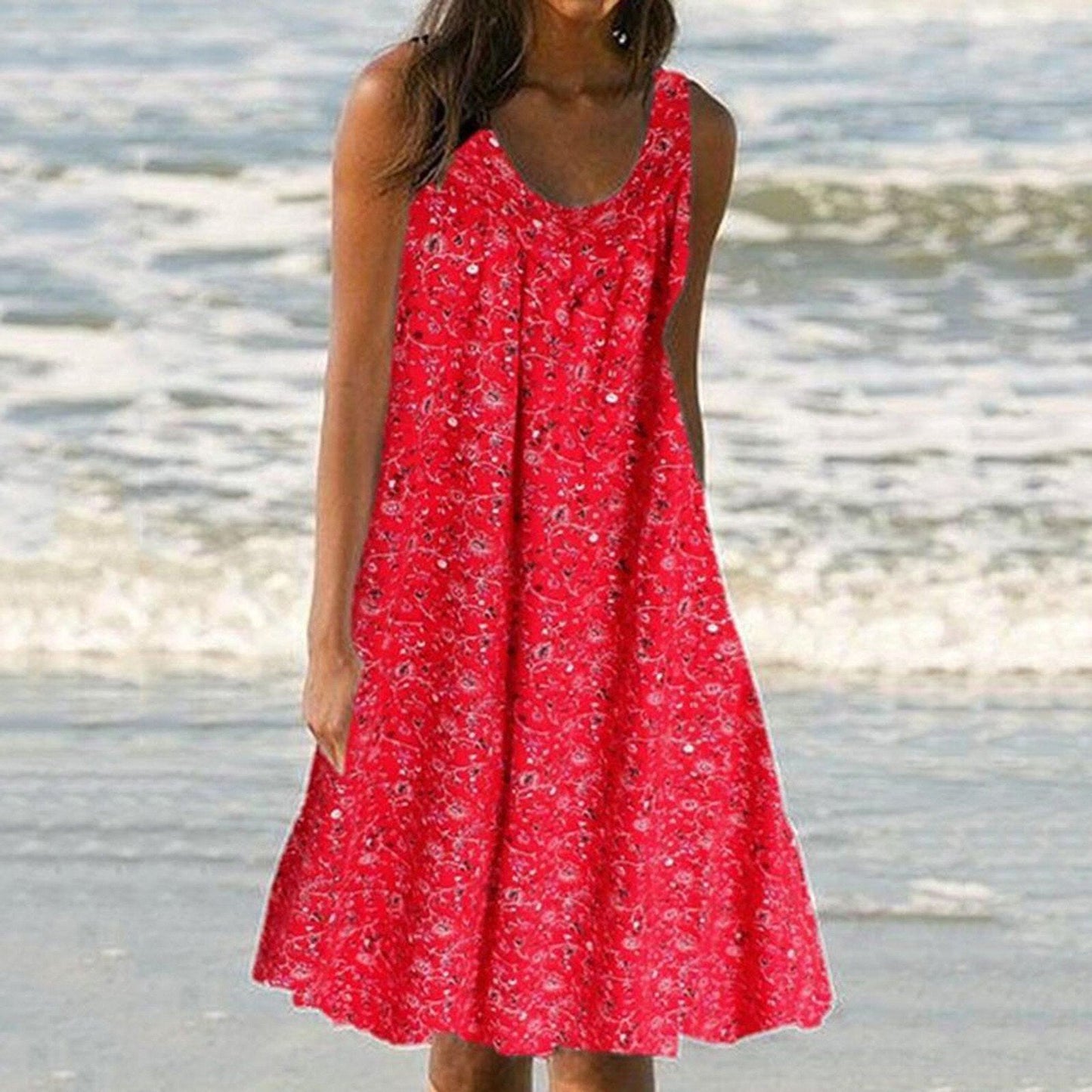 Boho Beach Party Fashion Midi Dress