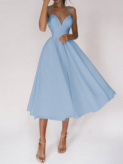 Sexy Backless Ball Gown Midi Dress