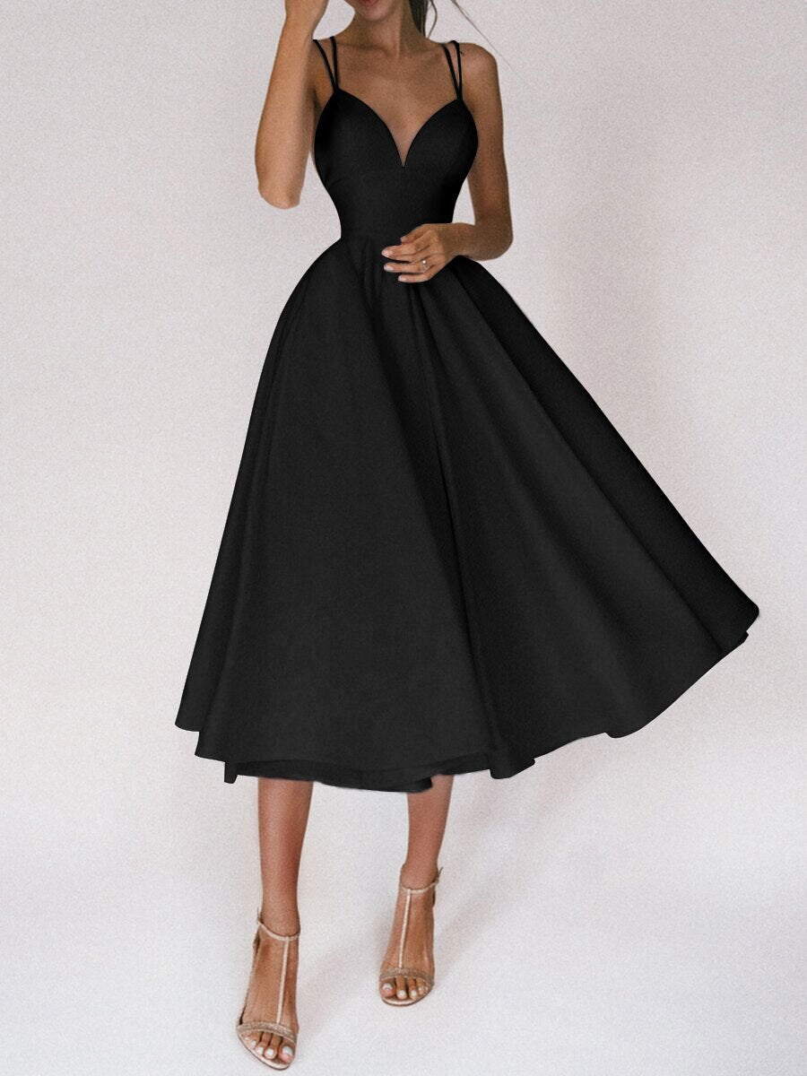 Sexy Backless Ball Gown Midi Dress