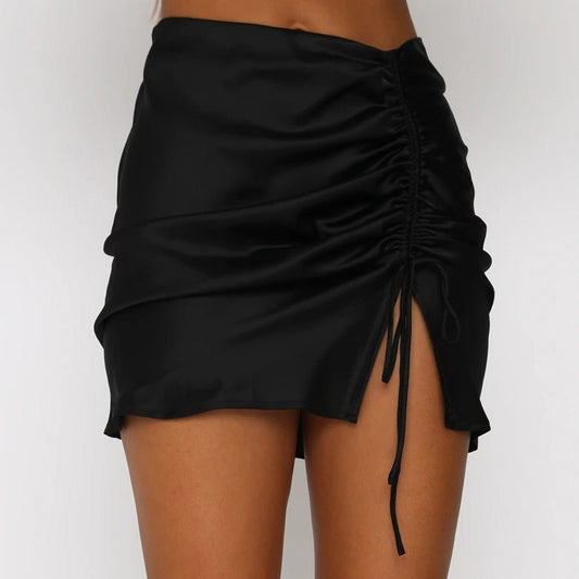 Elegant Silk Satin Whorl Skirt