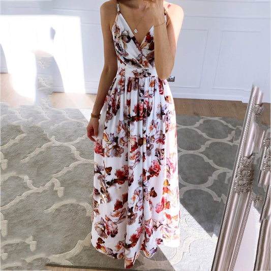 Elegant Sleeveless V-Neck Maxi Dress