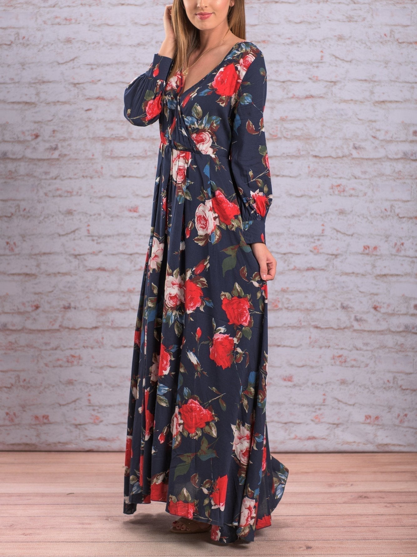 Simply Perfect Floral Print Maxi Dress