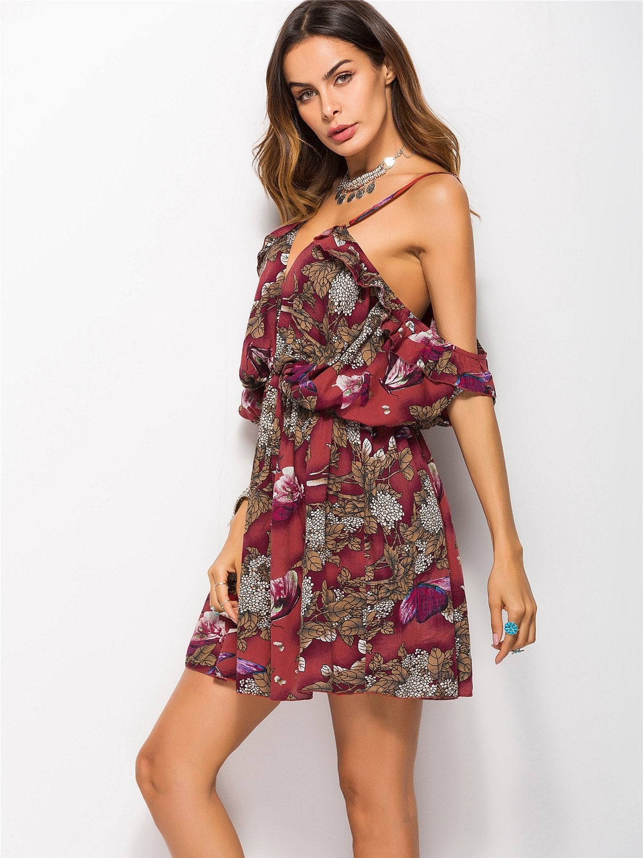 Need This Floral Off The Shoulder Dress