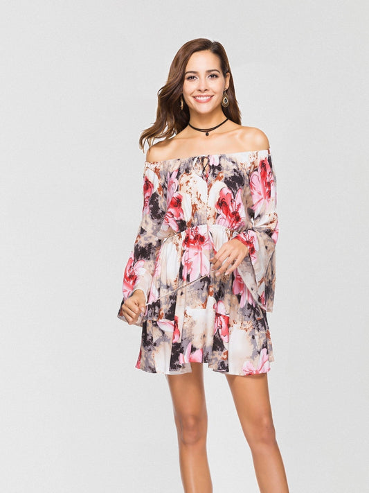 What Is Love Floral Off The Shoulder Dress