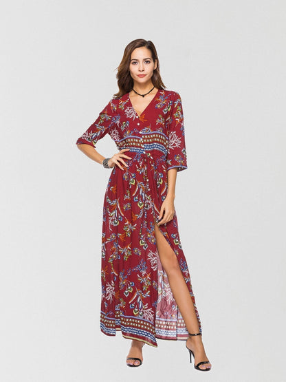 Going Somewhere Floral Button Down Maxi Dress