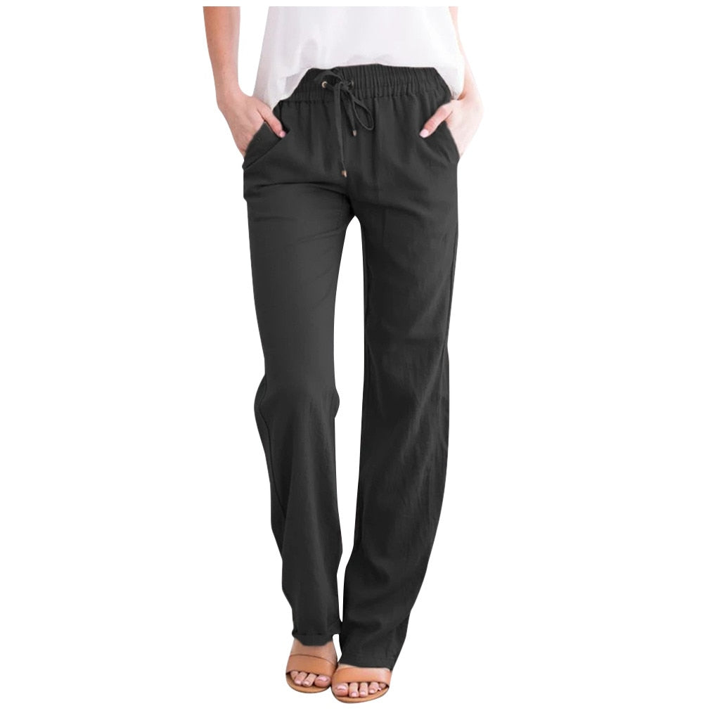 Loose Wide-Leg Pocket Ankle-length Length Trousers