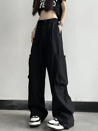 Gothic Punk Oversize Harajuku Techwear White Cargo Grunge Jogging Pant