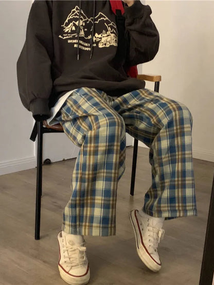 Plaid Oversize Harajuku Pajama Spring Summer Pant