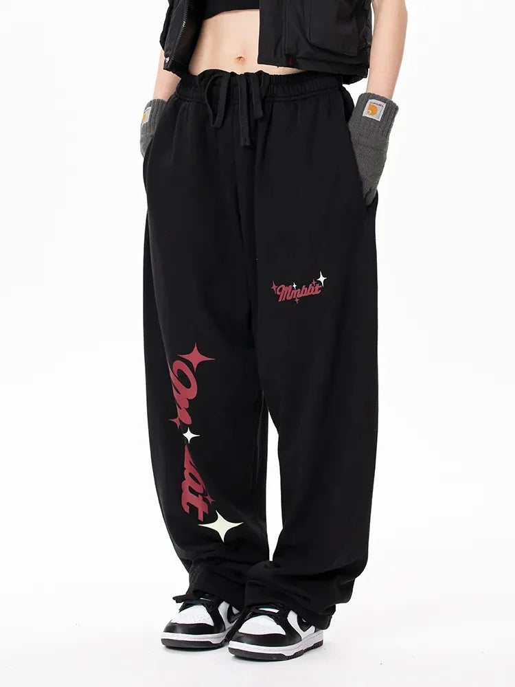 Hip Hop Letter Sports Harajuku Kpop Sweatpants Jogging Grunge Wide Leg Pant