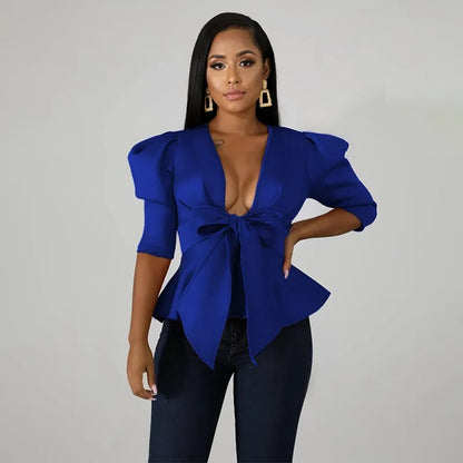 Sexy Deep V-Neck Party Blouses