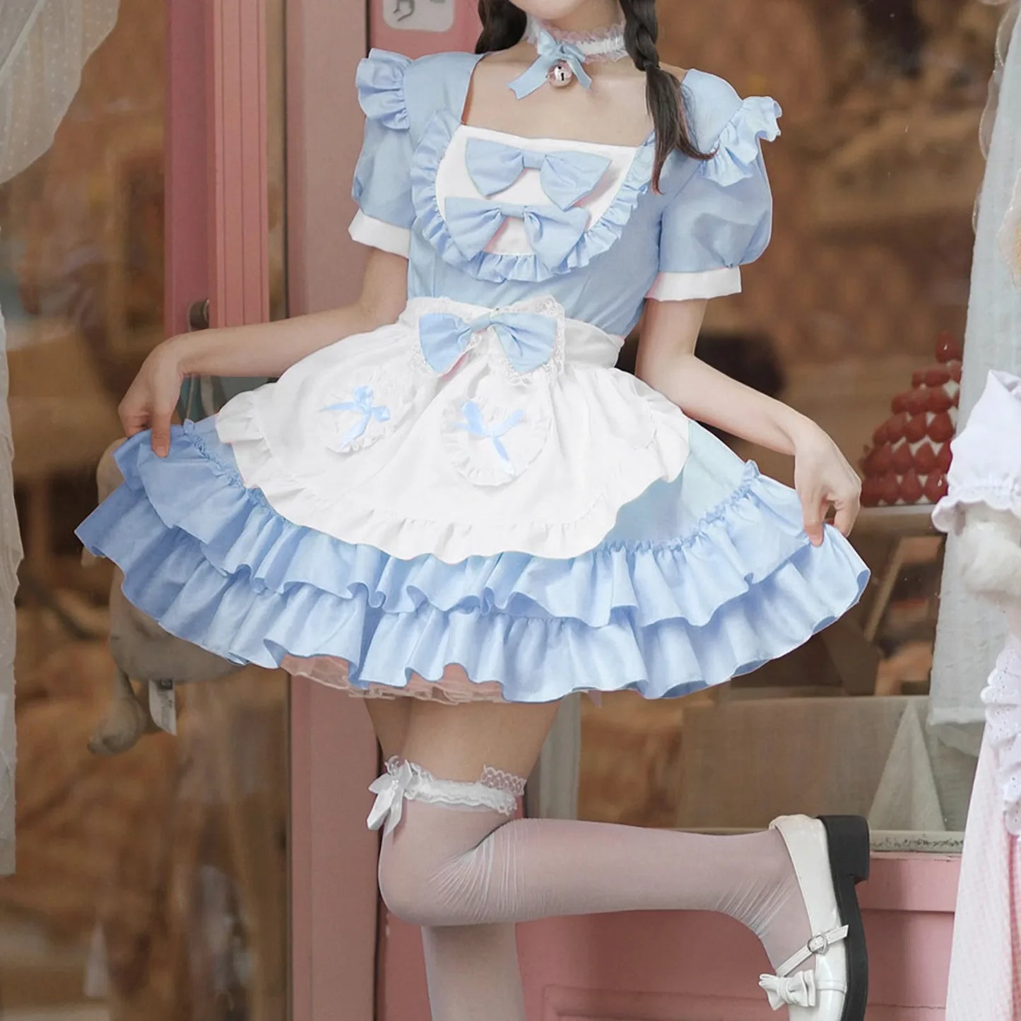 Elegant Cute Kawaii Lolita Maid Uniform Set Japanese Harajuku Y2k Cosplay Women's Dress