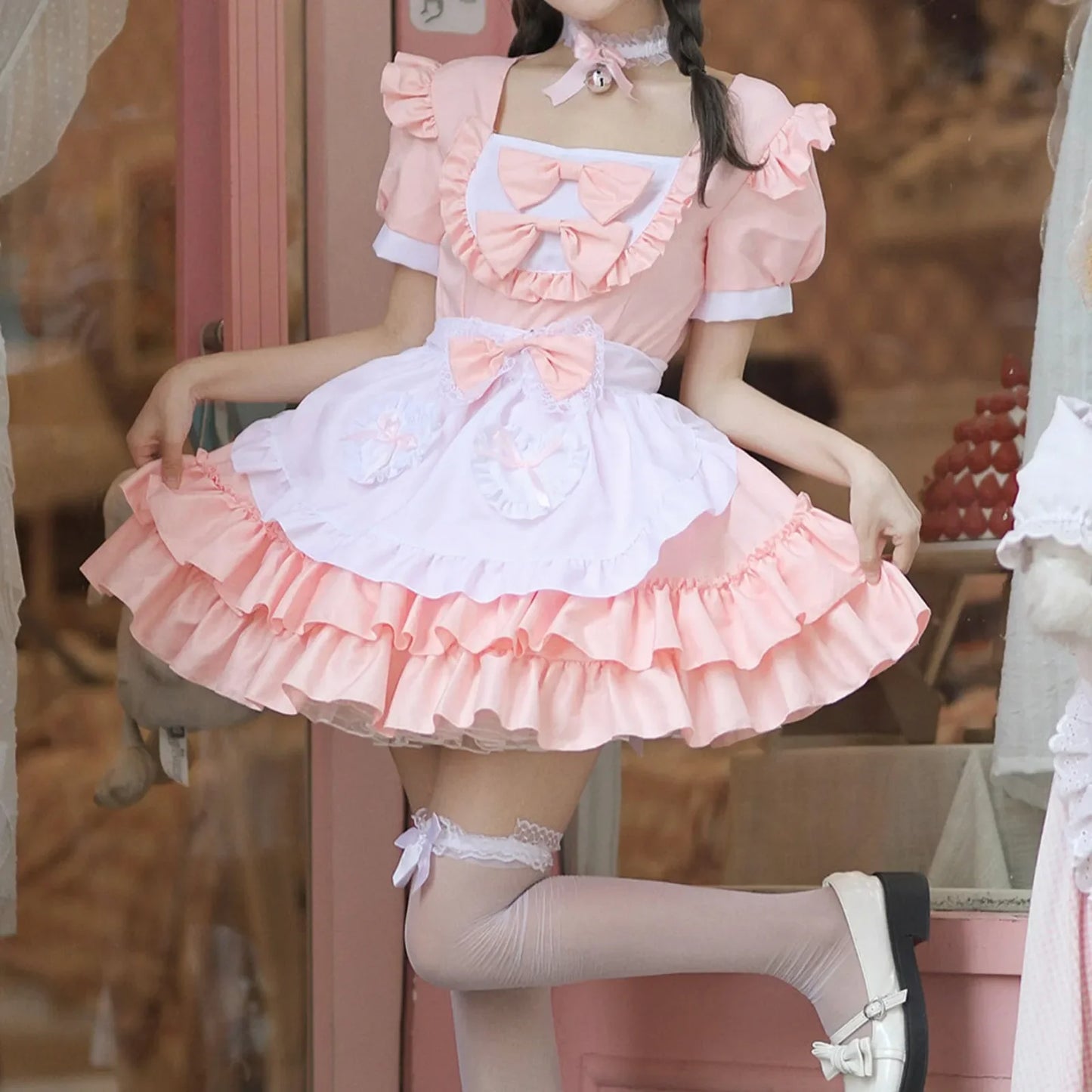 Elegant Cute Kawaii Lolita Maid Uniform Set Japanese Harajuku Y2k Cosplay Women's Dress