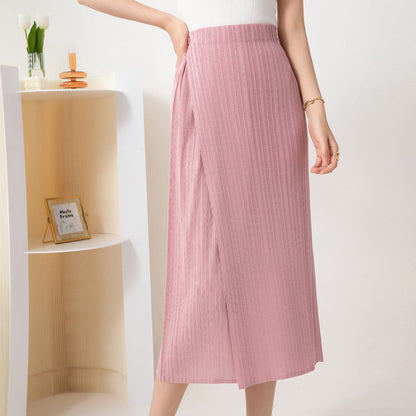 High-Waisted Slim Midi Skirt