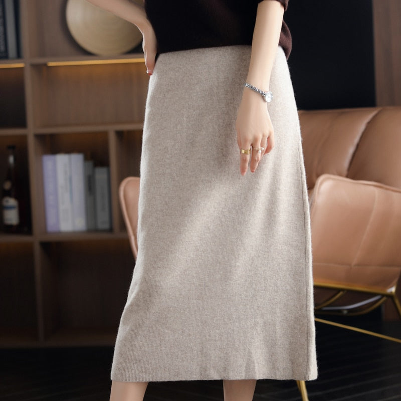 Casual Thick Cashmere Skirt