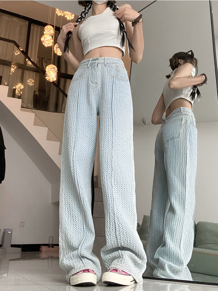 SURMIITRO Spring Casual Boyfriend Jeans Women Korean Fashion Loose High Waist Pants