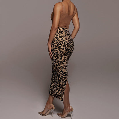 Leopard Print Bodycon Pencil Skirt