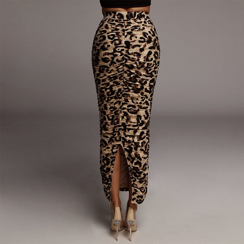 Leopard Print Bodycon Pencil Skirt