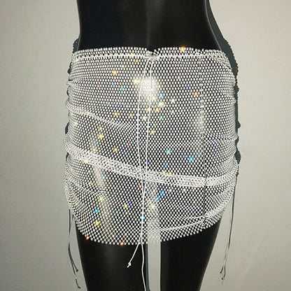 Festival Rhinestone Sequin Mini Skirt