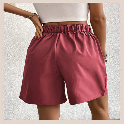 Slim Buttoned Solid Casual Short Shorts