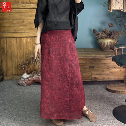 High-Quality Artsy Linen Long Skirt