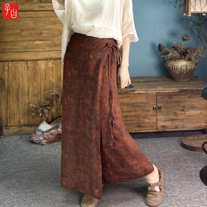 High-Quality Artsy Linen Long Skirt