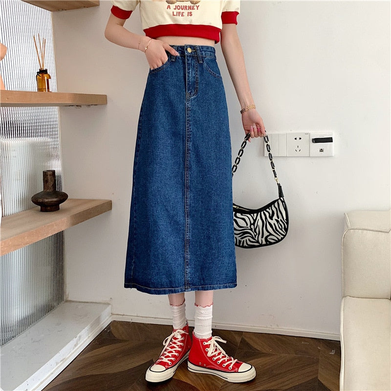 Stylish Korean High Waist A-line Skirt