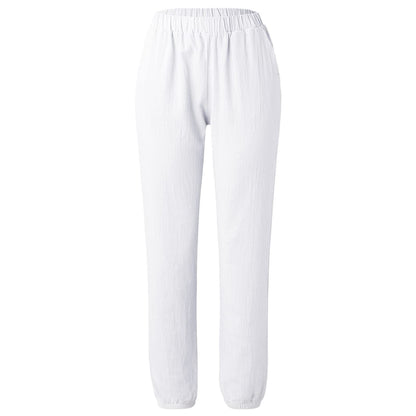 Elastic Waisted Cotton Linen Summer Pants