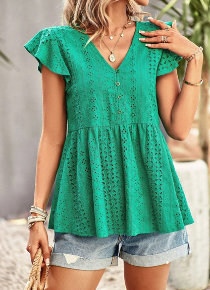Sweet Mesh Lace Top Blouses