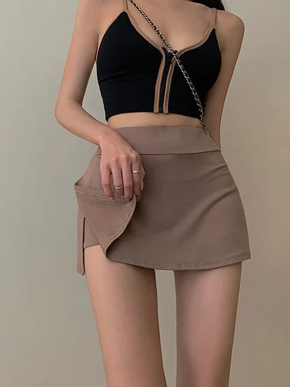 Tennis High Waist Sexy Culottes A-line Mini Skirt