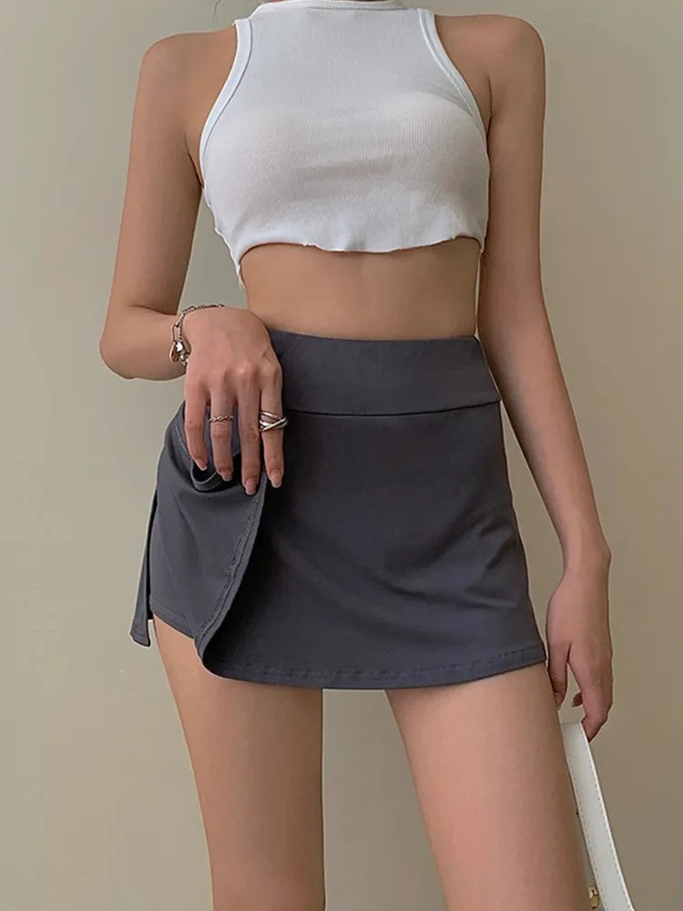 Tennis High Waist Sexy Culottes A-line Mini Skirt