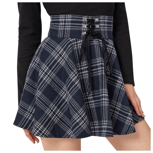 Gothic Punk Plaid Zipper Mini Skirt