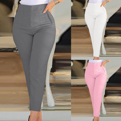 Casual High Waist Zipper Trouser Pant